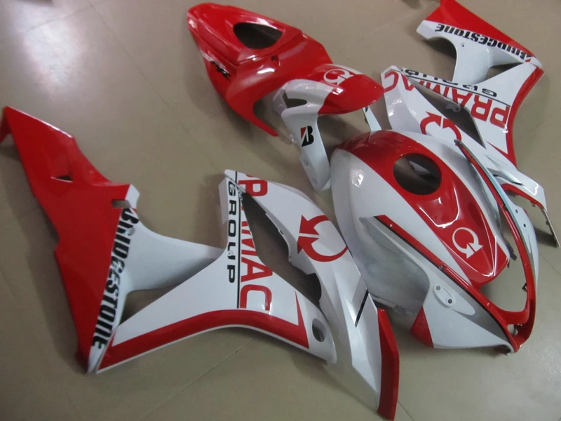 Литье под давлением 100% Новый обтекатель комплект для Honda CBR600RR 07 08 Белый Красный ABS