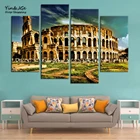 Печать гостиной стены искусства стены декора 4 предмета удивительные Roma город, пейзажная живопись плакат модульная Холст Картина Wall Art рамка