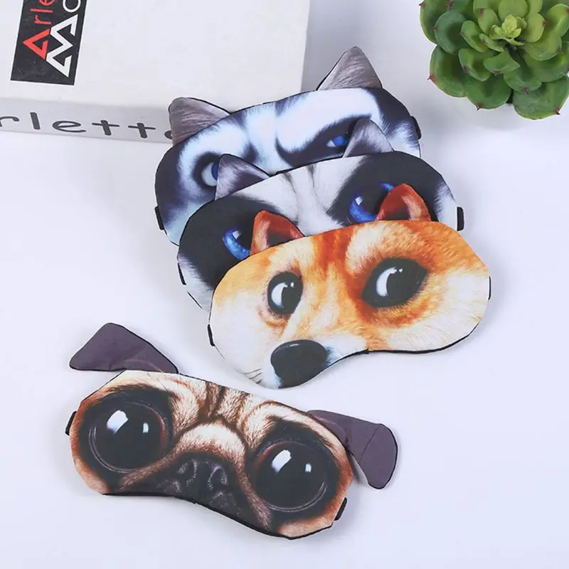 3D Забавный мультфильм животных кошка собака напечатанные патчи на глаза сна