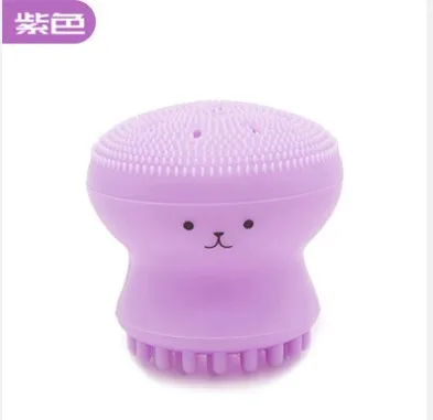 Purple pink Уход за кожей лица чистящие инструменты милый осьминог Медузы Очищающая щетка для лица пуховка для лица массажный, отшелушивающий маска инструменты - Цвет: Purple pink
