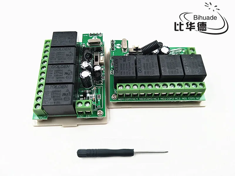 1PCS Universal Wireless Remote Control Switch DC 12V 4CH relay Receiver Module For 1527 learning code 433 Mhz Transmitter |