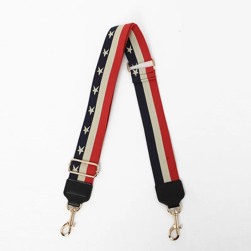 New Women Cross Body Bag Strap Stitching Color Stripes Star Pattern Ladies Handbag Shoulder Accessories Belt Parts | Багаж и сумки