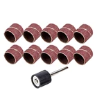 10 шт 12,7 мм шлифовальная лента рукава барабан комплект наждачная бумага с резиновыми оправками 1 оправка