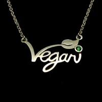 silver vegan necklace letters vegan pendant vegetarian choker vegan jewelry gift for vegetarian people ylq0531