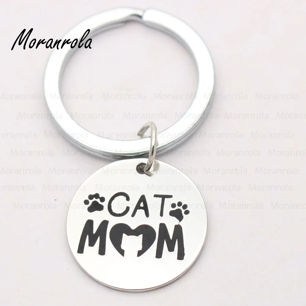 New arried &quotCat Mom &quotcat lover Copper necklace &ampKeychain charm cat jewelry paw mama Fur mom Baby | Украшения и