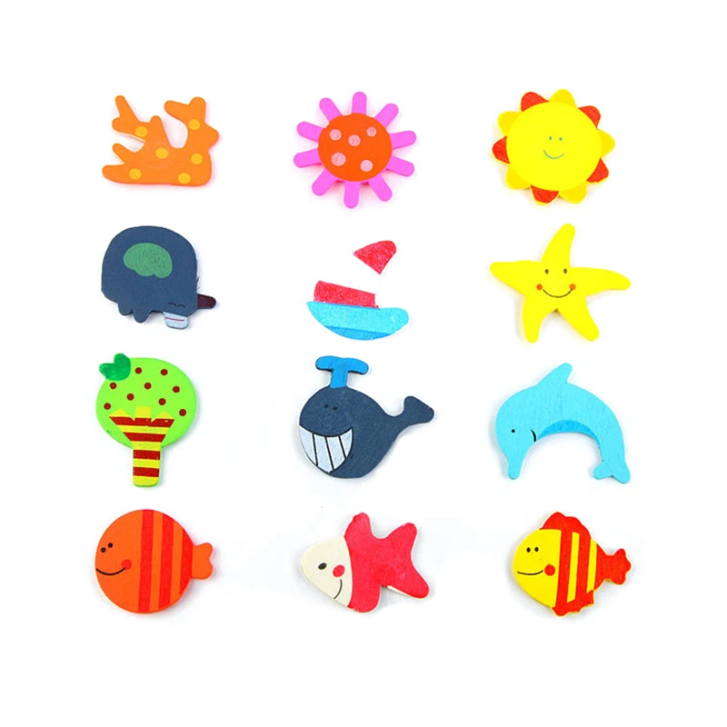 12 шт./Партия Детские игрушки мультипликационных животных магниты фигурки