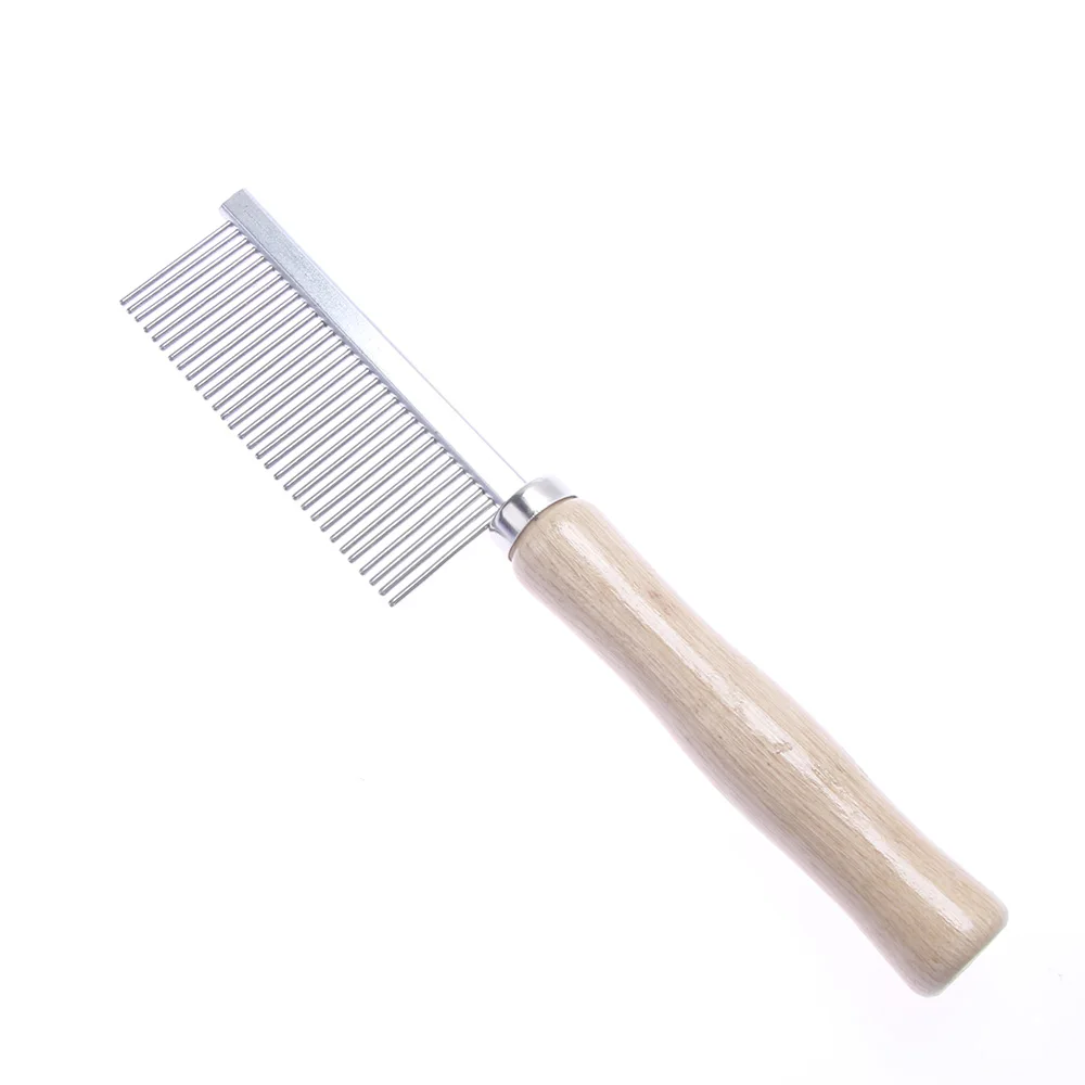 

Pet Rake Comb Pet Dog Cat Hair Grooming Trimmer Rake Comb Dog Cat Stainless Steel Pins Wooden handle Dog Cleaning Brush