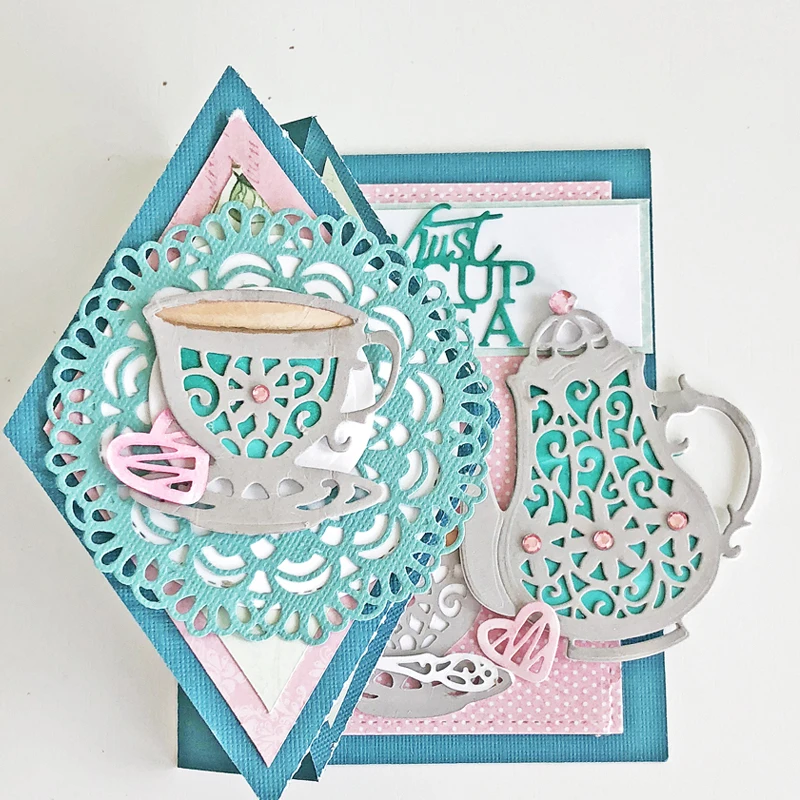 Чашка для досуга чайный горшок крышка торта металлический трафарет сделай сам