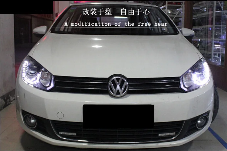 KOWELL автомобильный Стайлинг для 2009-2013 voor vw golf MK6 koplampen Авто Стайлинг для vw golf 6 DRL светодиодный tear ogen bi xenon объектив СВЕТОДИОДНЫЙ park