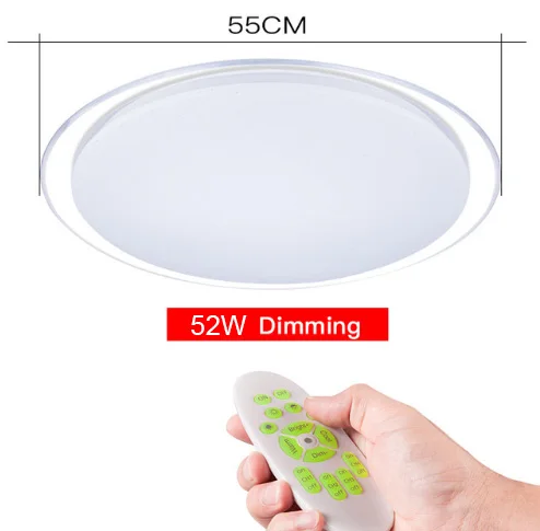 52w Ring Lamparas de techo plafonnier светодиодный потолочный светильник lampen современный плафон для гостиной с Дистанционное управлени - Цвет корпуса: 52w Ring