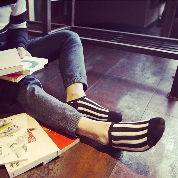 5 пар мужских носков 2017 Весна/лето/осень хлопчатобумажные носки с полосками