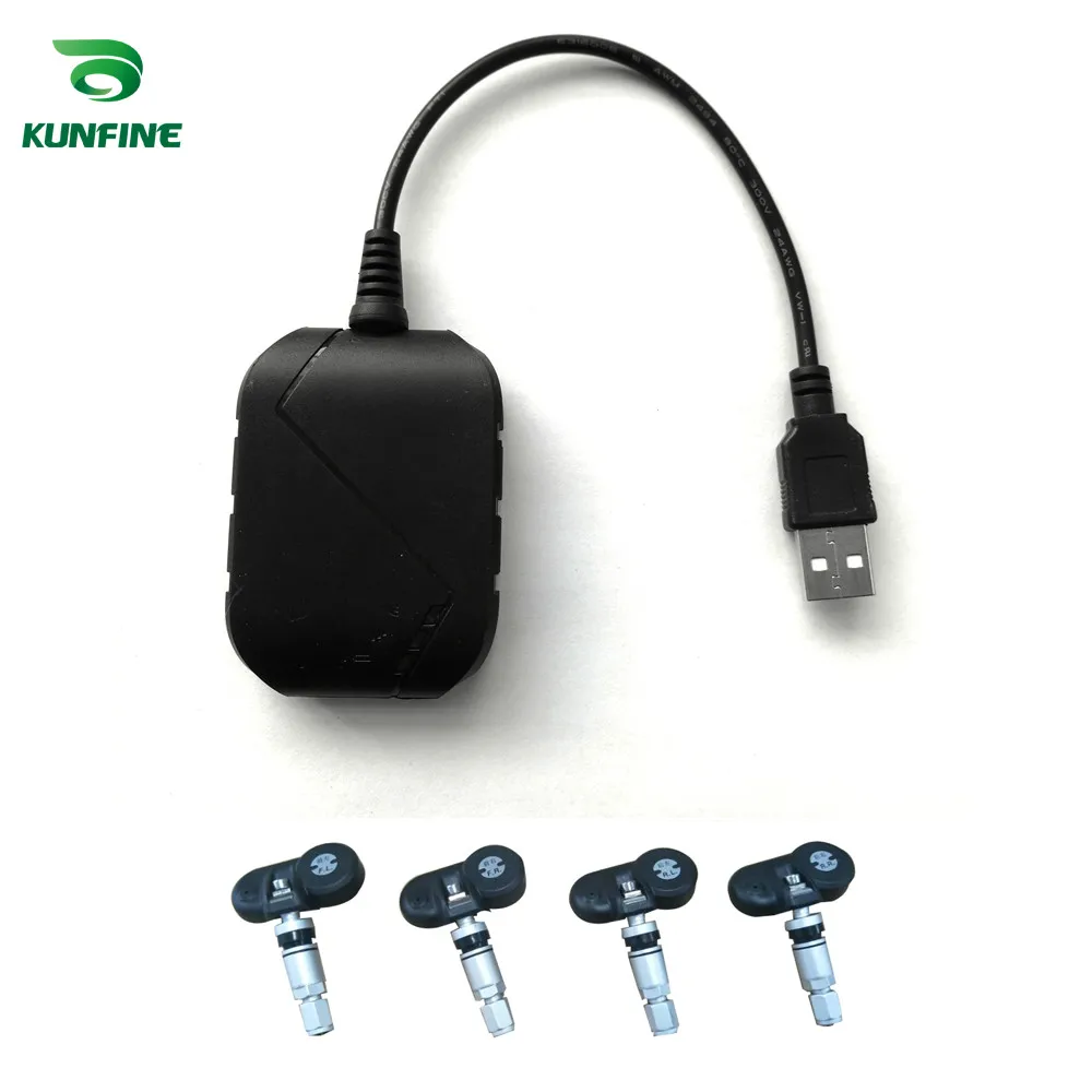Internal TPMS KUNFINE USB Android TPMS система контроля давления в шинах Дисплей Сигнализация 5 в Android навигация Автомагнитола с 4 датчиками - Тип: Internal TPMS
