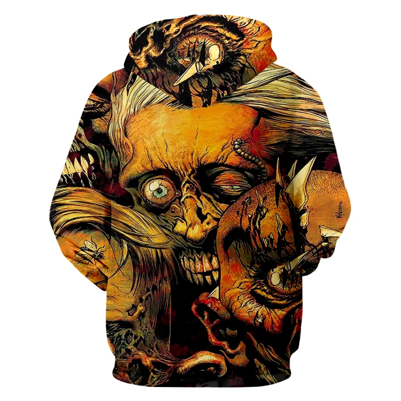 Пуловер OGKB для мужчин модные длинные 3D толстовки с принтом черепа веселая