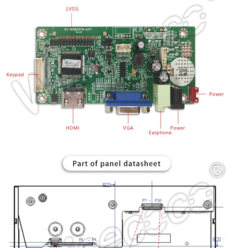 G156XW01 V1 15," 1366x768 ЖК-дисплей экран для планшетов с HDMI LVDS плата контроллера
