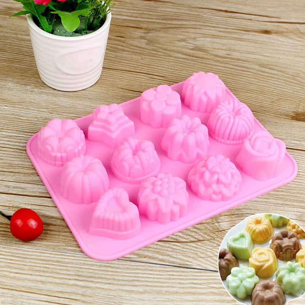 Форма для торта силиконовая форма мусса мыла 12 ячеек печенья шоколада десертов
