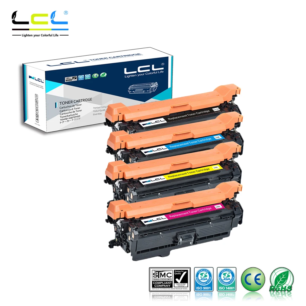 

LCL 651A CE340A CE341A CE342A CE343A 651 (4-Pack Black Cyan Magenta Yellow) Toner Cartridge Compatible for HP PRO 700/M775