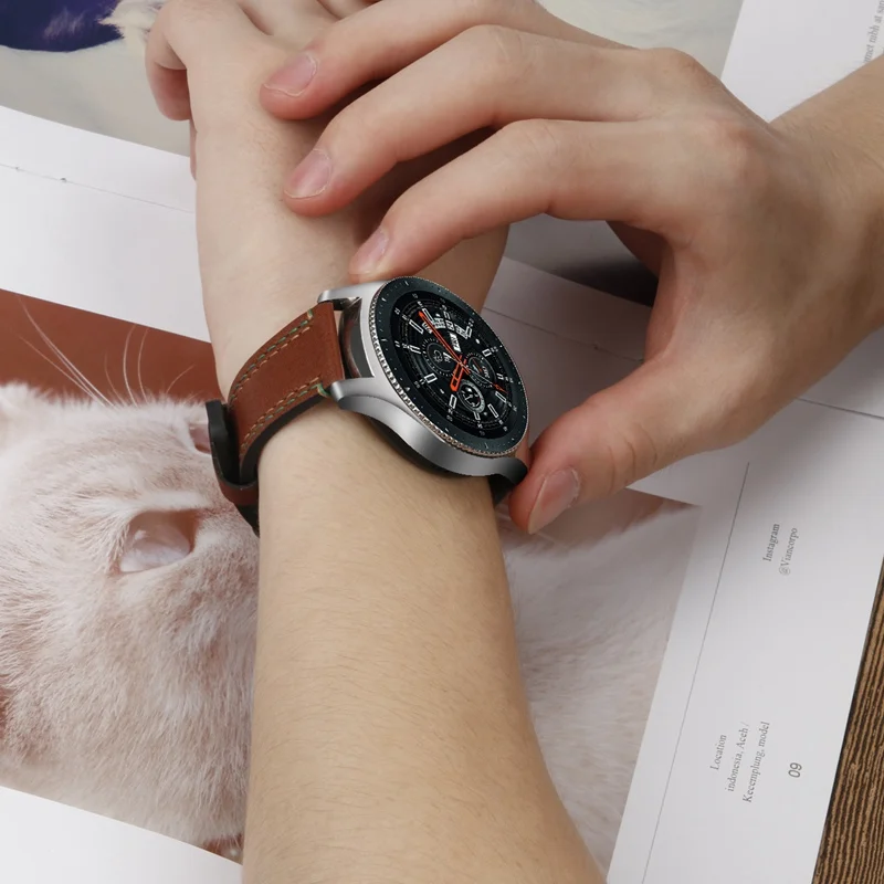 Матовый кожаный ремешок замена пряжки запястье для samsung Galaxy часы мм 46