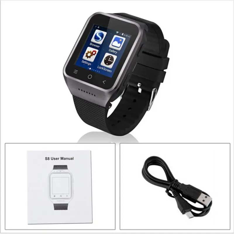 Новый ZGPAX S8 Смарт-часы 1.54 &quotAndroid4.4 Cam 512 МБ + 4 ГБ GPS Wi-Fi mp4 fm Phone Record смарт часы наручные