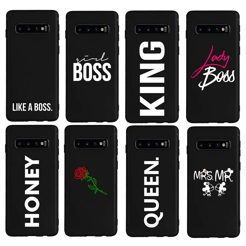 Роскошный мягкий силиконовый чехол Lady Boss Mrs Mr Kiss Rose для Galaxy Samsung S8 Plus S9 Note 8 9 |