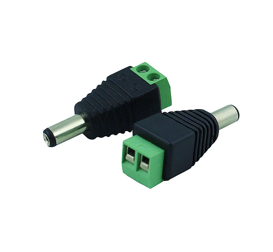 100pcs/Lot 12V 2.1 x 5.5mm DC Power Plug Jack Adapter Connector For CCTV Flexible Single Color 5050 3528 LED Strip Light | Обустройство