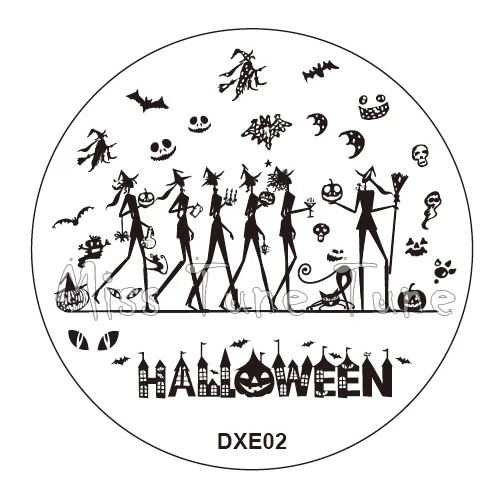 30 Styles Halloween Nail Stamping Templates Stamp Plate Image Printing Transfer Polish Bats Vampire Pumpkins Horrible Face | Красота и