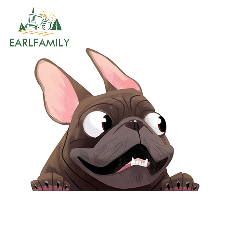 EARLFAMILY 13 см x 11 см олененок французская наклейка с бульдогом Pet виниловая наклейка с принтом собаки Животное мультфильм автомобиль наклейка s водонепроницаемый бампер аксессуары