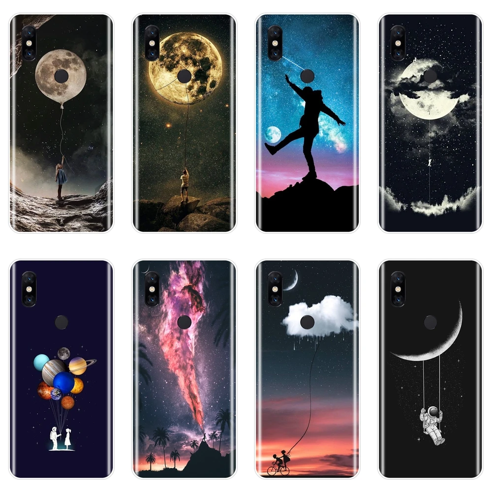 Задняя крышка для Xiaomi Mi Max 1 2 3 Звезда Луна Космос астронавт смешной силиконовый