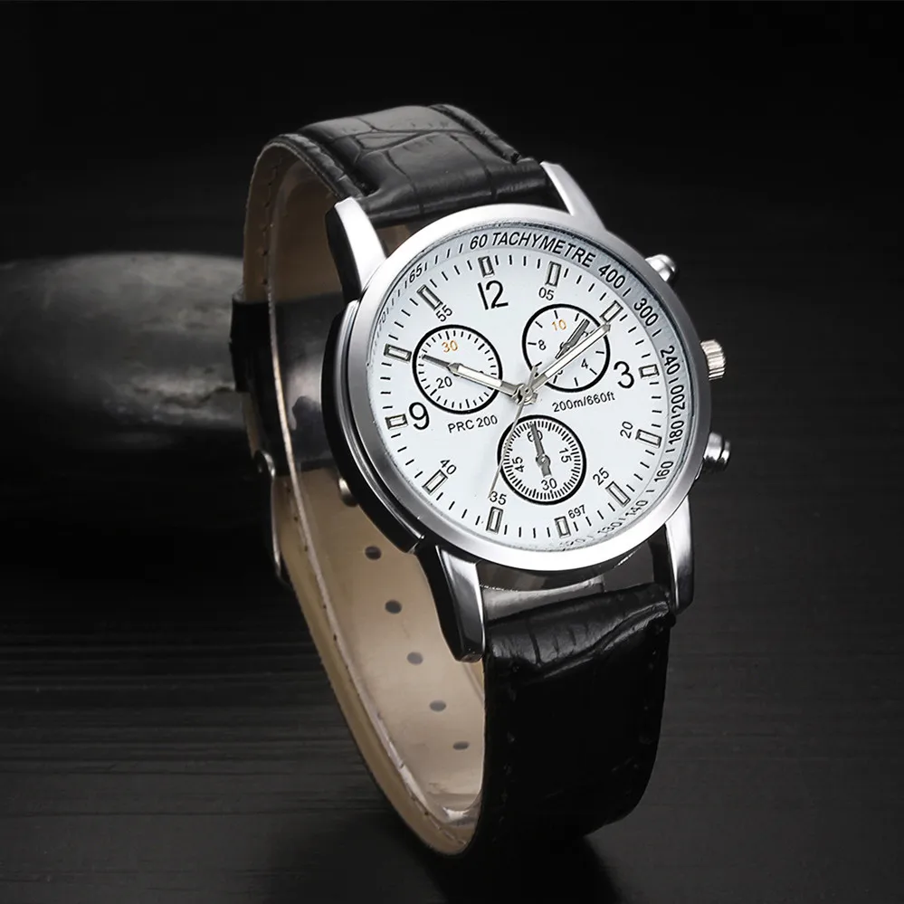 Reloj 2018 модные повседневные кварцевые мужские часы кожаные спортивные