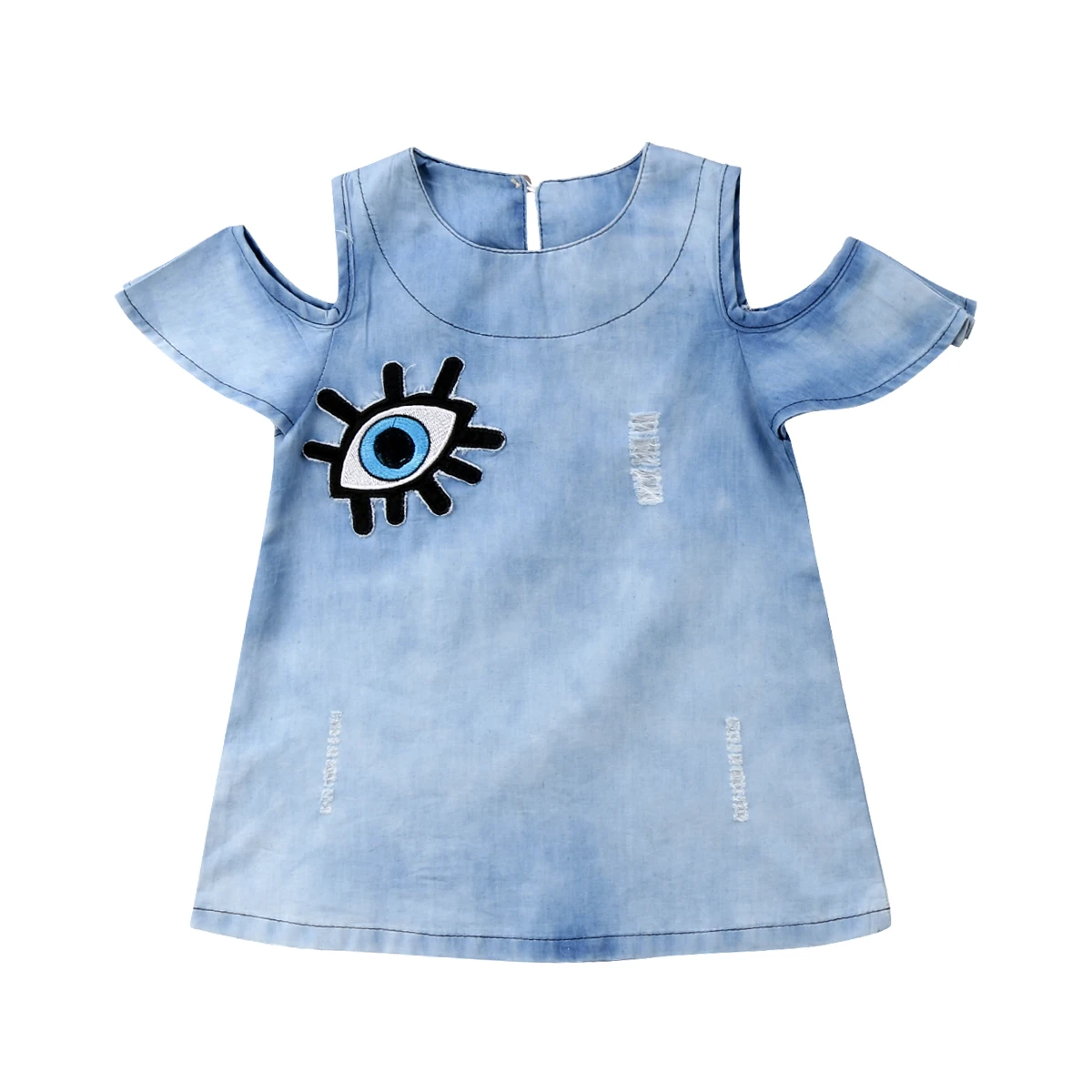 2018 повседневное детское джинсовое платье с большими глазами для девочек платья