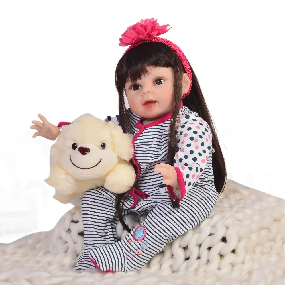22-дюймовая силиконовая кукла "Reborn Dolls" 55 см - подружка ребёнка, реалистичная и живописная кукла в подарок на день рождения или Рождество, для игры в домик перед сном. Популярная позиция для малышей.