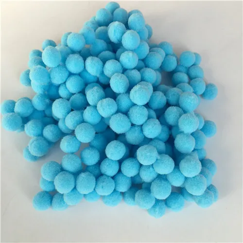 Sky blue07 8/10/15/20/25 мм в диаметре, различные цвета радуги Цвет помпон меховой шарик плюшевый пушистыми помпонами для детей раннего обучения игрушки ткань DIY аксессуары для мобильных телефонов - Цвет: Sky blue07