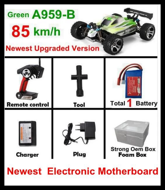 85kmH a959B 1 bty Модернизированный Wltoys A959-B A979-B Радиоуправляемый скоростной автомобиль 70 км/ч 85 км/ч Радиоуправляемый скоростной гоночный автомобиль высокоскоростной автомобиль ударопрочный внедорожный подарок VS 9115 автомобиль - Цвет: 85kmH a959B 1 bty