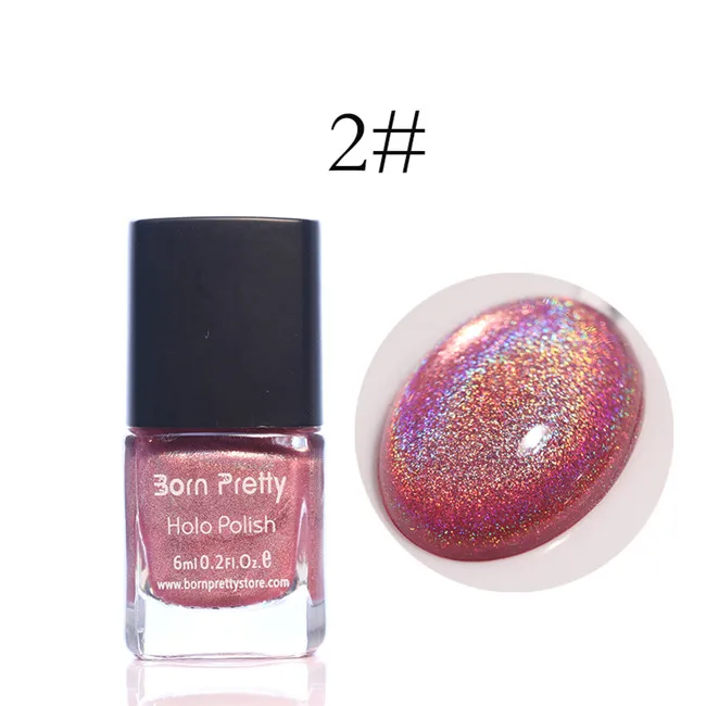 Color 2 BORN PRETTY 6 мл голографический лак для ногтей голографический мерцающий блеск для маникюра Лак для ногтей лак для ногтей - Цвет: Color 2