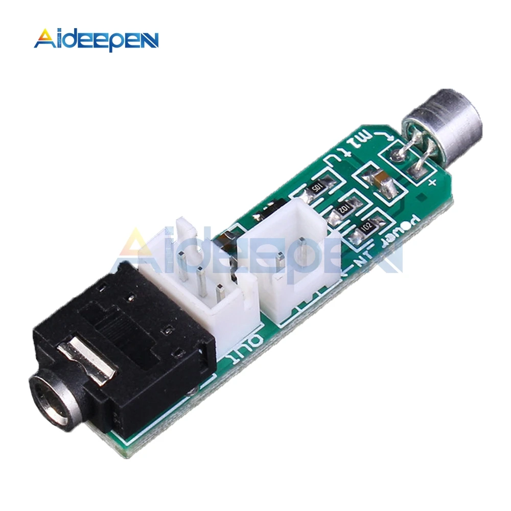 

DC 1.5-5V Capacitive Microphone Circuit Amplification Module 3P Terminal 3.5mm Audio Socket