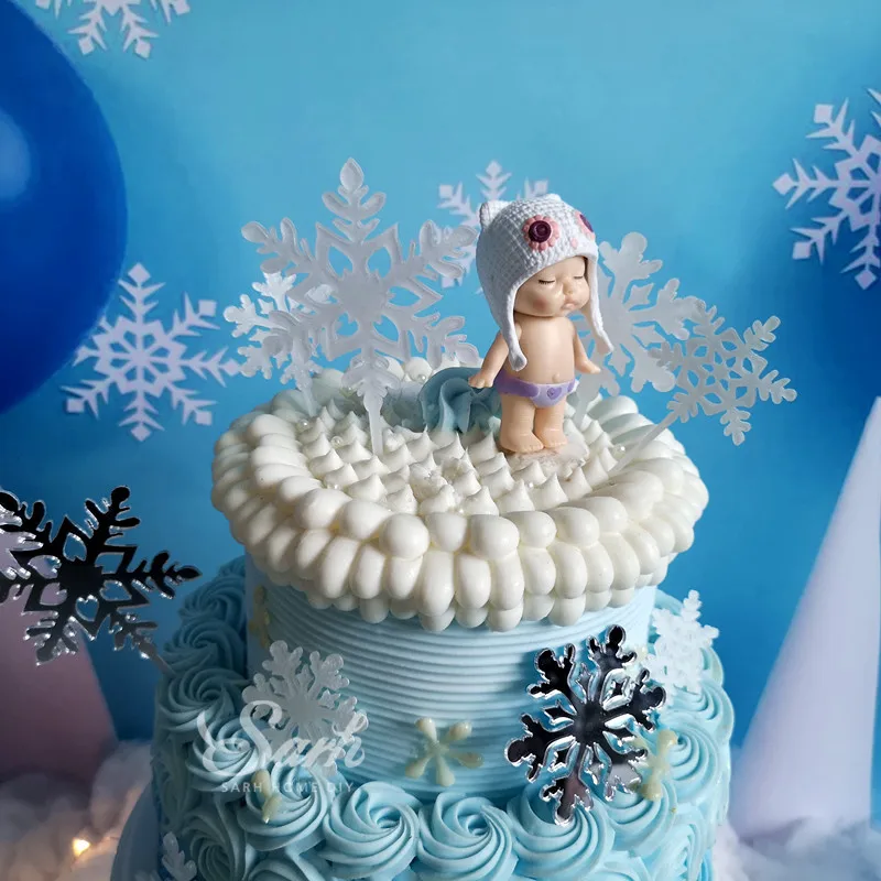 Рождественские белые серебряные конфетти в форме снежинок шар прозрачный