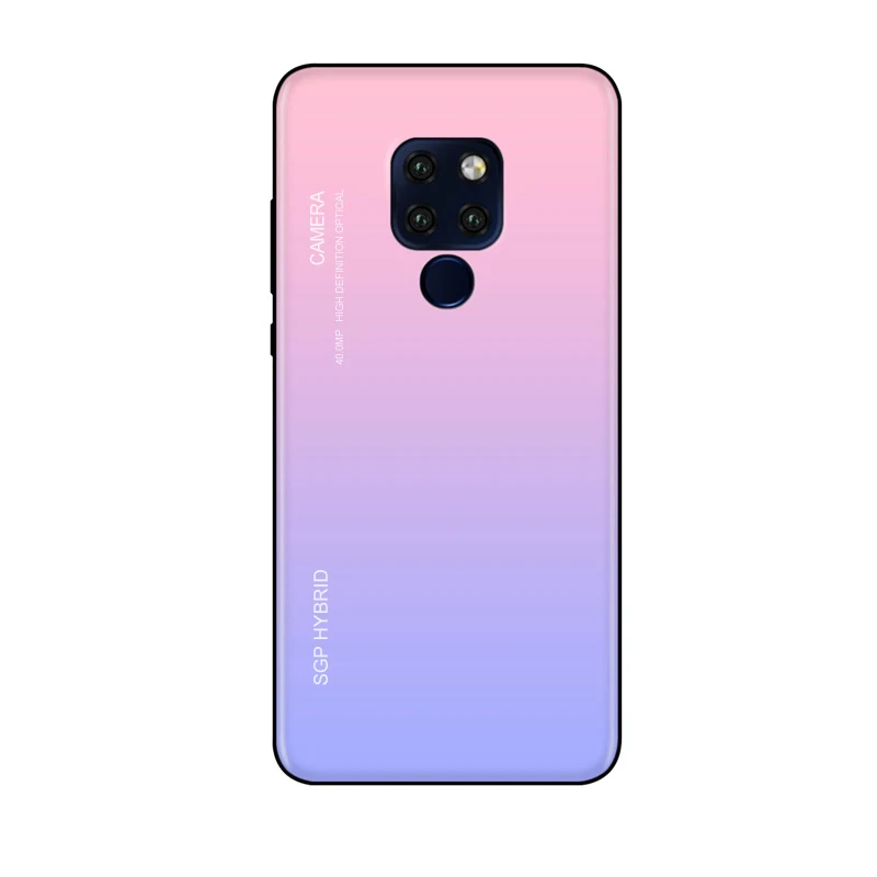 B Градиентный чехол из закаленного стекла для телефона huawei honor 8x max mate 20 pro p20 lite p10 plus Nova 3 3i 3e 20x разноцветный Роскошный чехол - Цвет: B