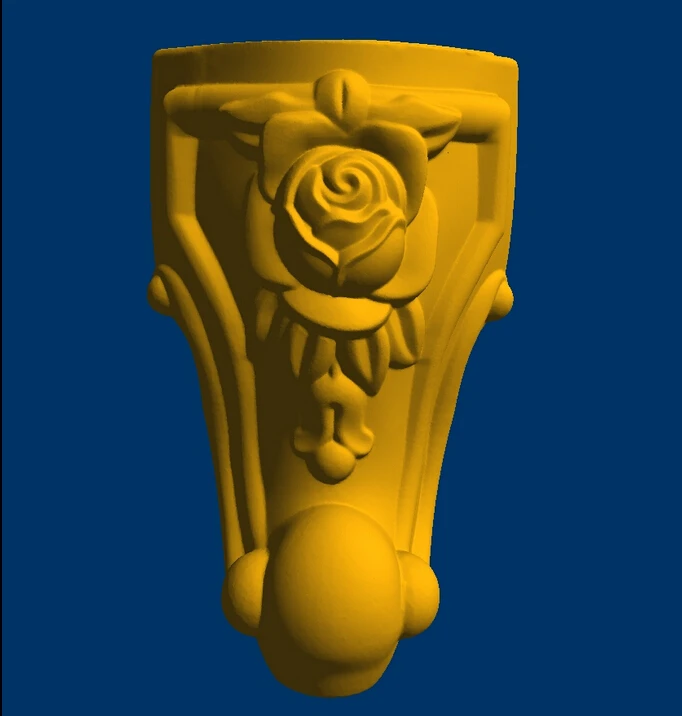 

CNC relief Sculpture 3D model STL big rose desk leg Western Furniture leg--5
