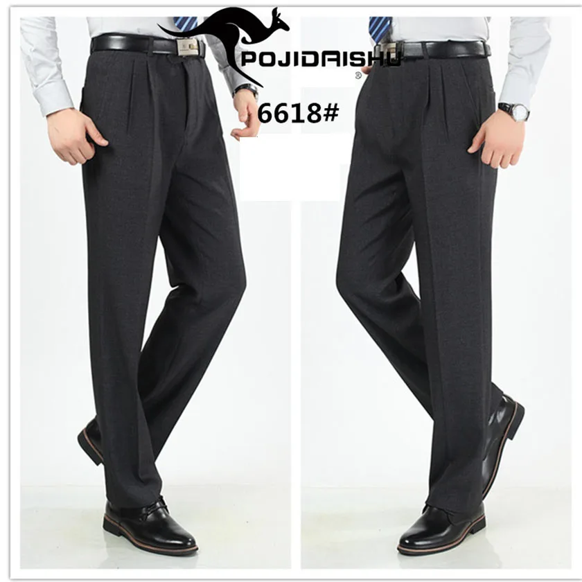 2018 г. Новые Модные на осень-зиму Толстые мужские Плиссированные Брюки Высокая