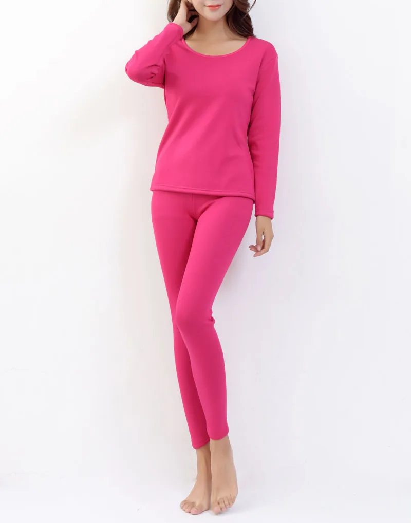Jinsen Aite хлопок размера плюс XXL-5XL теплый толстый флис женские кальсоны наборы повседневные однотонные зимние Femme термобелье JS640