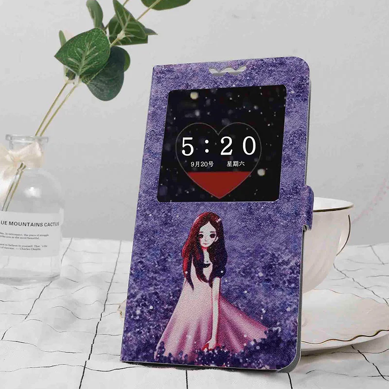 Flip cases For Alcatel 1 5033D 1C 5009[DA] 1X 5059D 3 3X 3V 3C 5 5V A7 A5 Led A3 Plus Painting Leather Protective Phone case bag - Цвет: Lavender girl