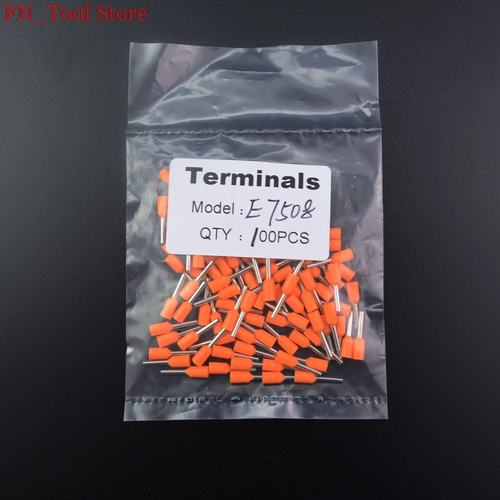 E7508 100 шт. изоляционные трубки изолированные клеммы 0.75mm2 кабель провода Разъем изоляции обжимной разъем
