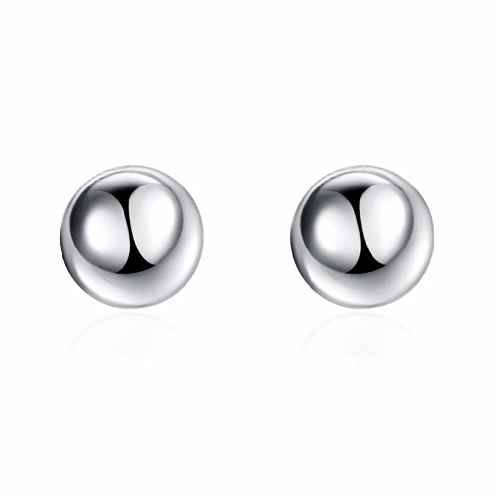 Женские серьги шарики из серебра 925 пробы 8 мм|earrings fashion|925 sterlingearrings earring |