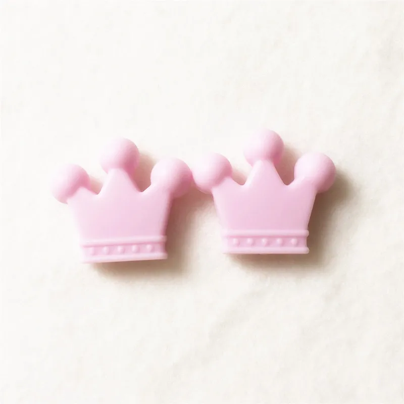Pastel Pink Chengkai 10 шт Силиконовые короны, прорезыватели, бусины, сделай сам, детский душ, жевательные ювелирные изделия, захватывающая сенсорная игрушка, Прорезыватель зубов, ожерелье, аксессуары - Цвет: Pastel Pink