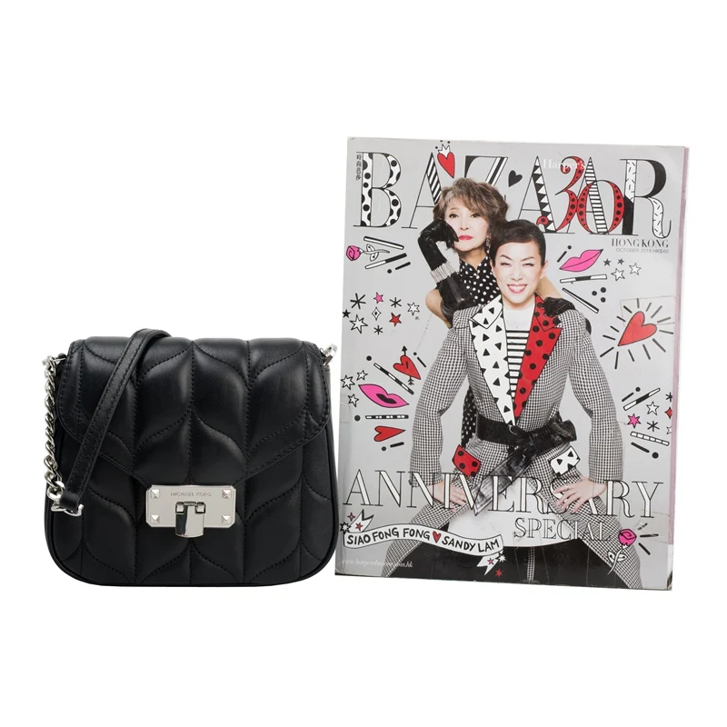Сумка с клапаном MICHAEL KORS Damen Tasche SM SHLDR Leder PEYTON schwarz 35S9SP6C1L | Багаж и сумки