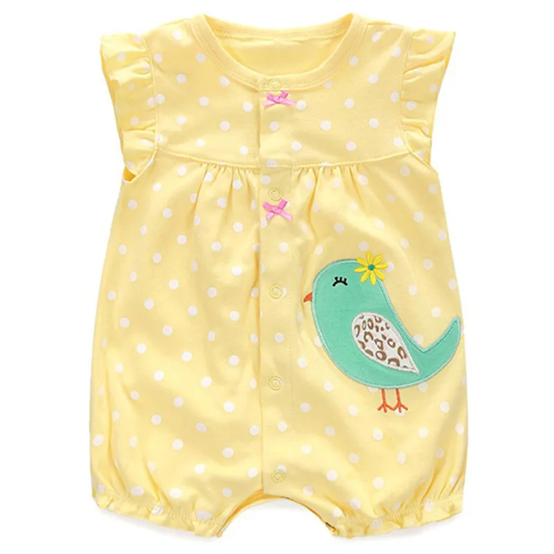 2019 летняя одежда для новорожденных девочек из хлопка милые комбинезоны с