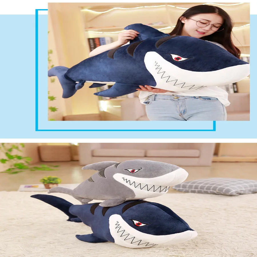 Горячая продажа большая акула плюшевая игрушка синяя кукла-Акула Подушка