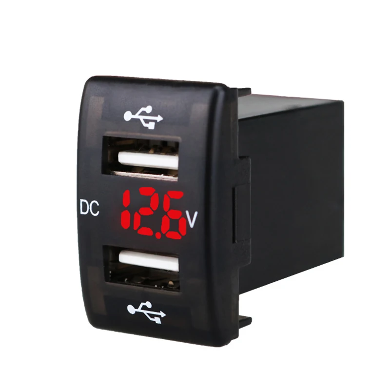 Автомобильный двойной USB порт зарядное устройство адаптер светодиодный ночной дисплей зарядное устройство розетка для samsung Galaxy S10e светодиодный вольтметр адаптер питания