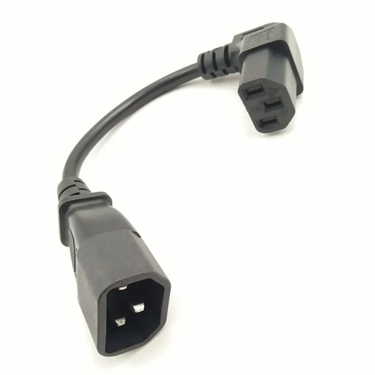 IEC 320 C14 штекер к C13 гнездовой разъем PDU/Φ удлинитель кабеля питания вверх/вниз 90