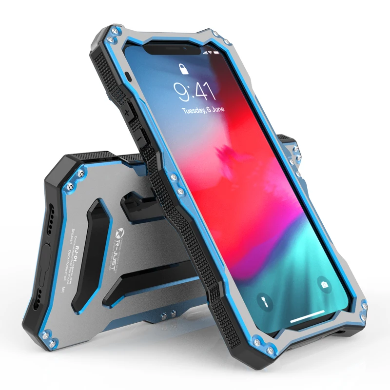 Бронированный Металлический Алюминиевый Чехол Gundam для iPhone XS/XS MAX/XR, водонепроницаемый 360, полная защита, жесткая задняя крышка, чехол для телефона s