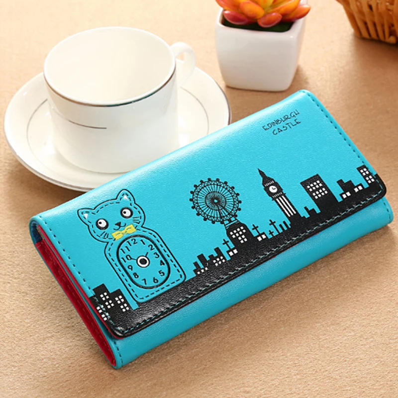 Женский кошелек модные простые кошельки из искусственной кожи с принтом